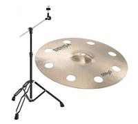 Stagg 16" Sensa Orbis Crash Cymbal & Gear4music Boom Arm Stand Black