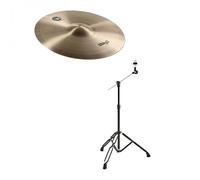 Stagg 16" SH Rock Crash Cymbal & Gear4music Boom Arm Stand Black