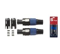 Stagg 16064 4 Pin 2x Male Speaker Plug Connector - Black/Blue
