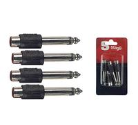 Stagg 16078 Jack 6.3 mm Male to RCA-Cinch Female Audio Adaptor (Pack of 4)