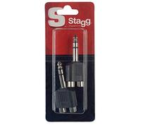 Stagg 16081 2 x RCA Female/1x Stereo Jack Y-adaptor (Pack of 2)