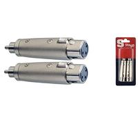 Stagg 16083 3 Pin Female XLR/Male RCA Audio Adaptor - Matt Chrome (Pack of 2)