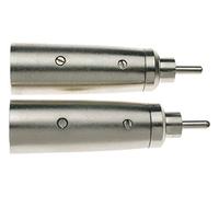 Stagg Music Audio Adaptor 16084 - 3-pin Male XLR to Male RCA, Matt Chrome - Pack of 2