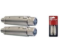 Stagg 16085 3 Pin Female XLR/Female RCA Audio Adaptor - Matt Chrome (Pack of 2)