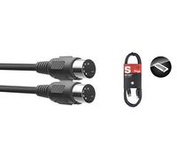 Stagg 18192 1 m MIDI DIN 5 Pin Male Plug Cable - Black