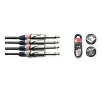 Stagg 18306 60 cm 2x 6.3 mm Mono Jack Twin Cable - Black