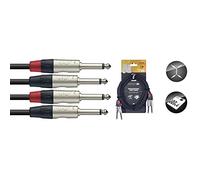 Stagg Music Audio Cable 19330 – 3 m Twin Deluxe 2x RCA Male to RCA Male, Black