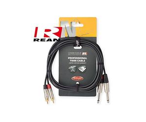 Stagg 19333 6 m 2x Mono Jack to RCA Male Twin Deluxe Audio Cable - Black