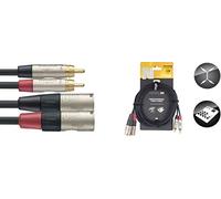 Stagg Music Audio Cable 19334 - 3 m 2x 3-pin Male XLR to Male RCA - Black