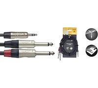 Stagg 19340 1 m 1x Stereo Mini Jack to Mono Jack Audio Splitter Y Cable - Black