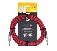 Stagg 19371 6 m 1x Mono Jack Vintage Tweed Instrument Cable - Red