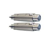 Stagg 16083 3 Pin Female XLR/Male RCA Audio Adaptor - Matt Chrome (Pack of 2)