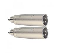 Stagg 16084 3 Pin Male XLR/Male RCA Audio Adaptor - Matt Chrome (Pack of 2)