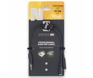 Stagg 21409 10 cm Headphone Splitter Adapter Y Cable - Black