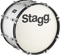 Stagg 22082 18 x 10-Inch Marching Bass Drum with Strap and Beater - White
