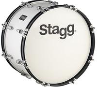 Stagg 22084 22 x 10-Inch Marching Bass Drum with Strap and Beater - White