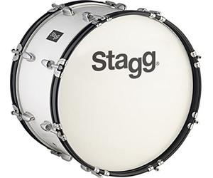 Stagg 22085 24 x 10-Inch Marching Bass Drum with Strap and Beater - White