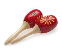 Oval Maracas 26cm Wooden Super Soft Sounding Rattle - Red Sold individually