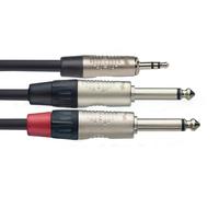 2M Stagg (6ft) Mini-Jack to 2x Jack