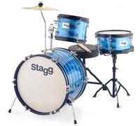 Stagg 3 Piece 16" Junior Drum Set+Hardware+Throne-Blue