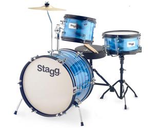 Stagg 3 Piece 16" Junior Drum Set+Hardware+Throne-Blue