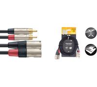 Stagg Music Audio Cable 19334 - 3 m 2x 3-pin Male XLR to Male RCA - Black