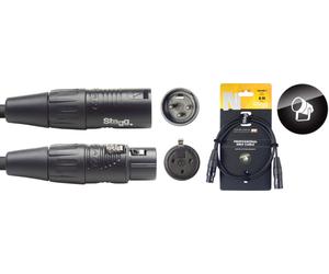 Stagg 5M/16Ft DMX Cable XLR Female-XLR Male 3 Pin Black