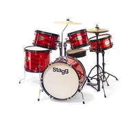 Stagg 5pc 16 Junior Drum Kit with Hardware and Throne Red