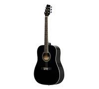Stagg 6 String Acoustic Guitar, Left, Black (SA20D LH-BK)