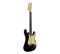 Stagg 6 String Solid-Body Electric Guitar, Right, Black, Full (SES-30 BK)