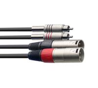Stagg 60cm/2Ft Twin Cable RCA Male-XLR Male