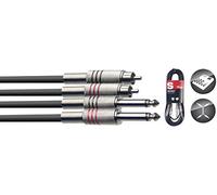 Stagg 6m 2 x Phono / RCA - 2 x 1/4" Jack Twin Cable Lead STC6PCM