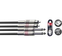 Stagg 6M 2 X Phono / RCA - 2 X 1/4" Jack Twin Cable Lead STC6PCM