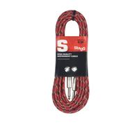 Stagg 6M Braided Guitar Lead Vintage Tweed 6.35mm Jack to Jack Instrument Cable