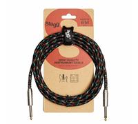 Stagg 6M Vintage Tweed Braided Guitar Lead - Black
