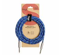 Stagg 6M Vintage Tweed Braided Guitar Lead - Blue