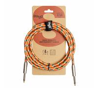 Stagg 6M Vintage Tweed Braided Guitar Lead - Orange