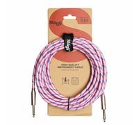 Stagg 6M Vintage Tweed Braided Guitar Lead - Pink