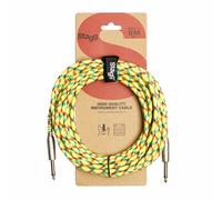 Stagg 6M Vintage Tweed Braided Guitar Lead - Yellow