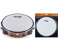 Stagg 8" Tambourine 2 Rows Jingles/Plastic Wood
