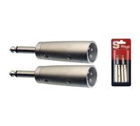 Stagg AC-XMPMH Male XLR to Unbalanced Male Jack Adaptor (Pair) (NEW)
