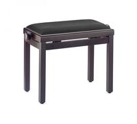 Stagg Adjustable Piano Bench Black Velvet Matte Rosewood