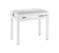 Stagg Adjustable Piano Bench White Velvet Matte White