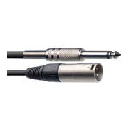 Unbalanced Male XLR to Jack lead for linking your guitar to a DI box, effects, etc or for connecting straight into a mixing desk, Black, 6m