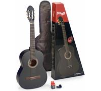 Stagg Black Classical Guitar Pack, Includes Tuner & Bag C440 M BLK PACK