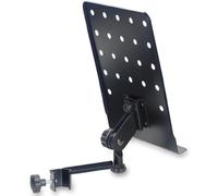 Stagg Clamp-on Music Sheet Stand Plate with Attachable Arm | Perforated 31.5 x 24cm plate, clamp fits 14-35mm tubes - attaches to a stand to hold sheet music