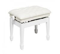 Stagg Concert Hydraulic Piano Bench White Vinyl Gloss White