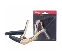 Stagg SCPX-CU CLWOOD Light Wood Effect Curved Trigger Capo for Acoustic/Electric Guitar