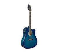 Stagg Cutaway Acoustic-Electric Slope Shoulder Dreadnought Guitar - Transparent Blue