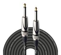 Stagg Deluxe Instrument Cable, 1/4" 6.35mm Jack To Jack, Heavy-Duty Connectors, 10 Metres / 33 Feet, Black